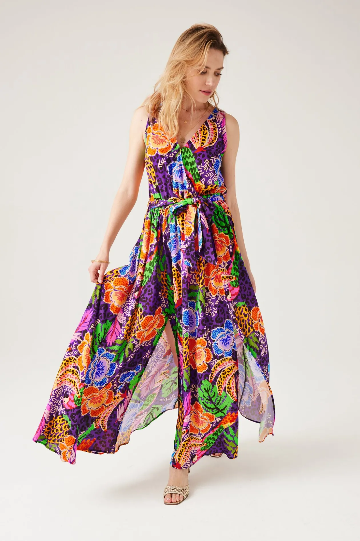 Promod Robe longue imprimée Femme - Imprimé violet Impriméviolet Fashion