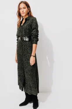 Promod Robe longue imprimée Femme - Imprimé kaki Imprimékaki Sale