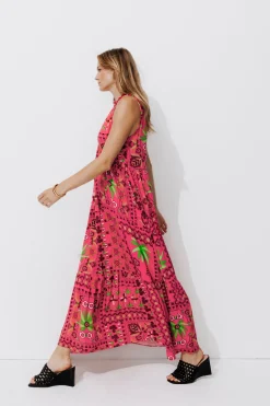 Promod Robe longue imprimée Femme - Imprimé rose Imprimérose Best