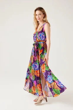 Promod Robe longue imprimée Femme - Imprimé violet Impriméviolet Fashion