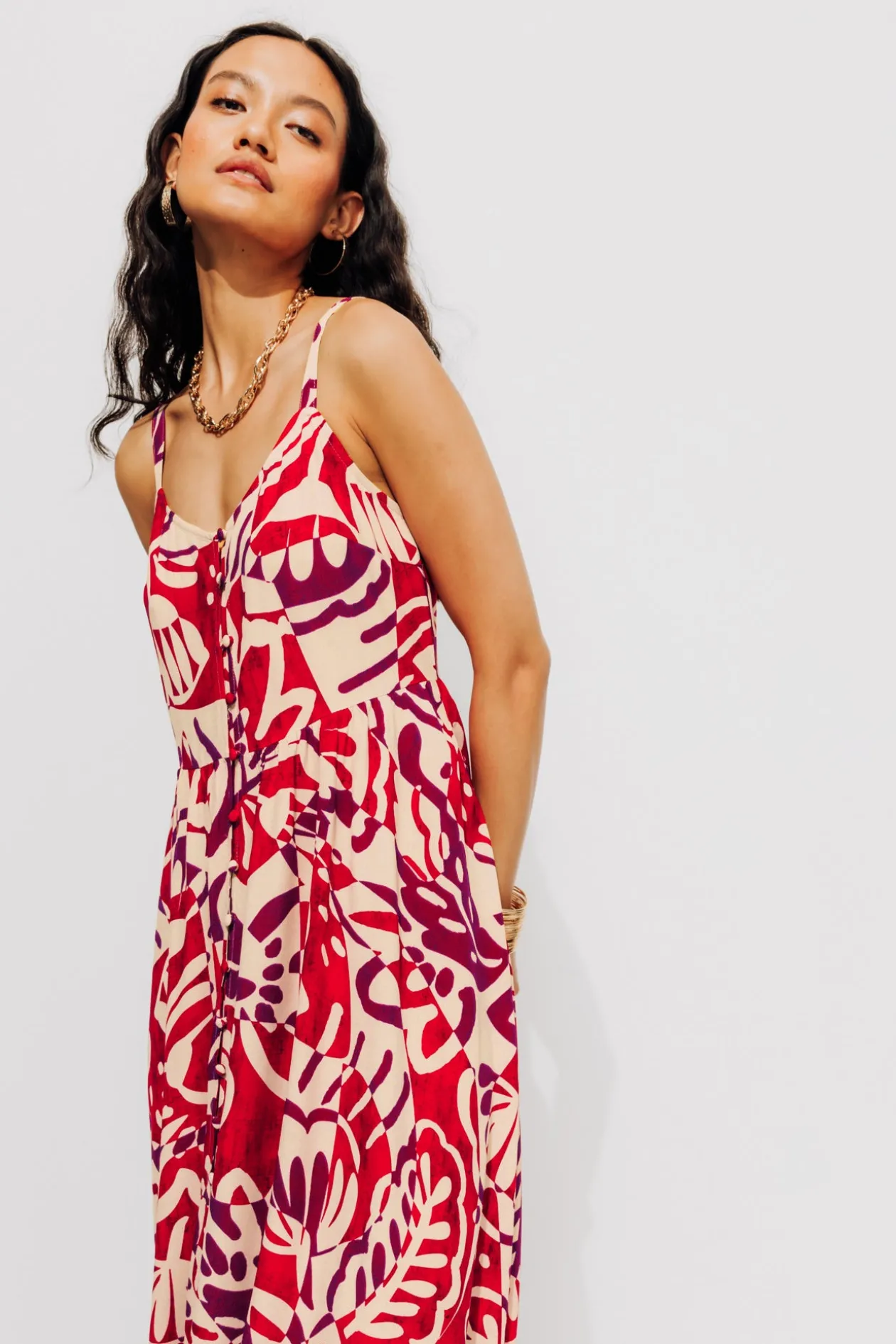 Promod Robe longue imprimée Femme - Imprimé écru Impriméécru Clearance