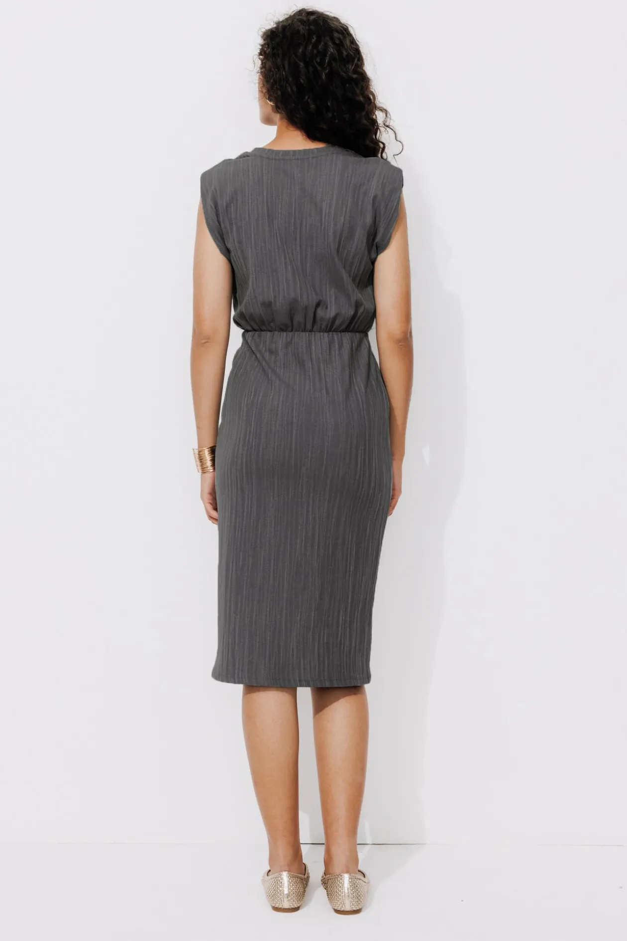 Promod Robe longue sans manches - Gris foncé Grisfoncé New
