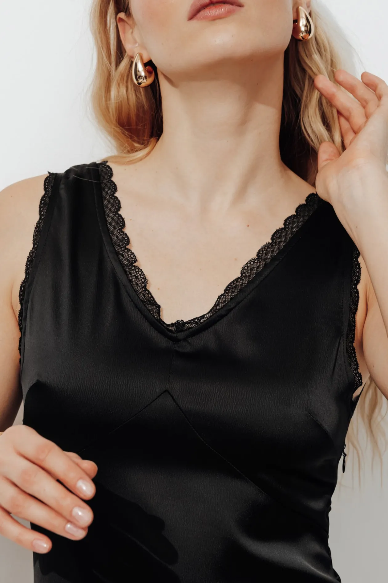 Promod Robe longue satinée Femme - Noir Cheap