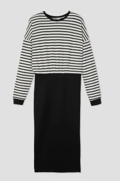 Promod Robe marinière 2 en 1 Femme - Rayé écru Rayéécru Outlet