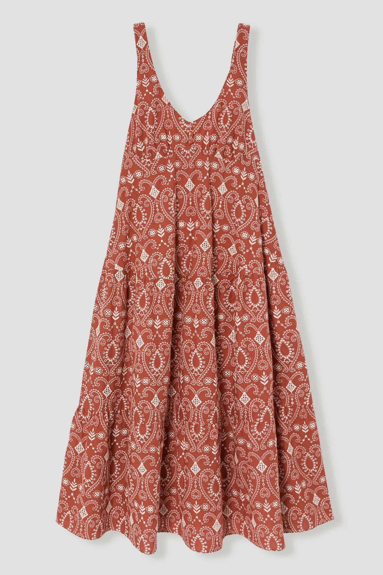 Promod Robe midi en broderie anglaise - Terre de sienne Terredesienne Flash Sale