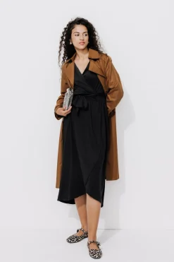 Promod Robe mi-longue en jersey Femme - Noir Cheap