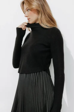 Promod Robe plissée effet 2 en 1 - Noir Clearance