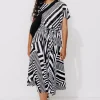 Promod Robe plissée et rayée Femme - Rayé Noir RayéNoir Cheap