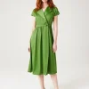 Promod Robe portefeuille en satin - Vert Clearance