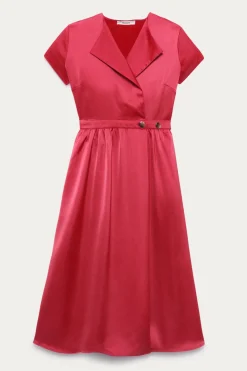 Promod Robe portefeuille en satin - Rose Discount
