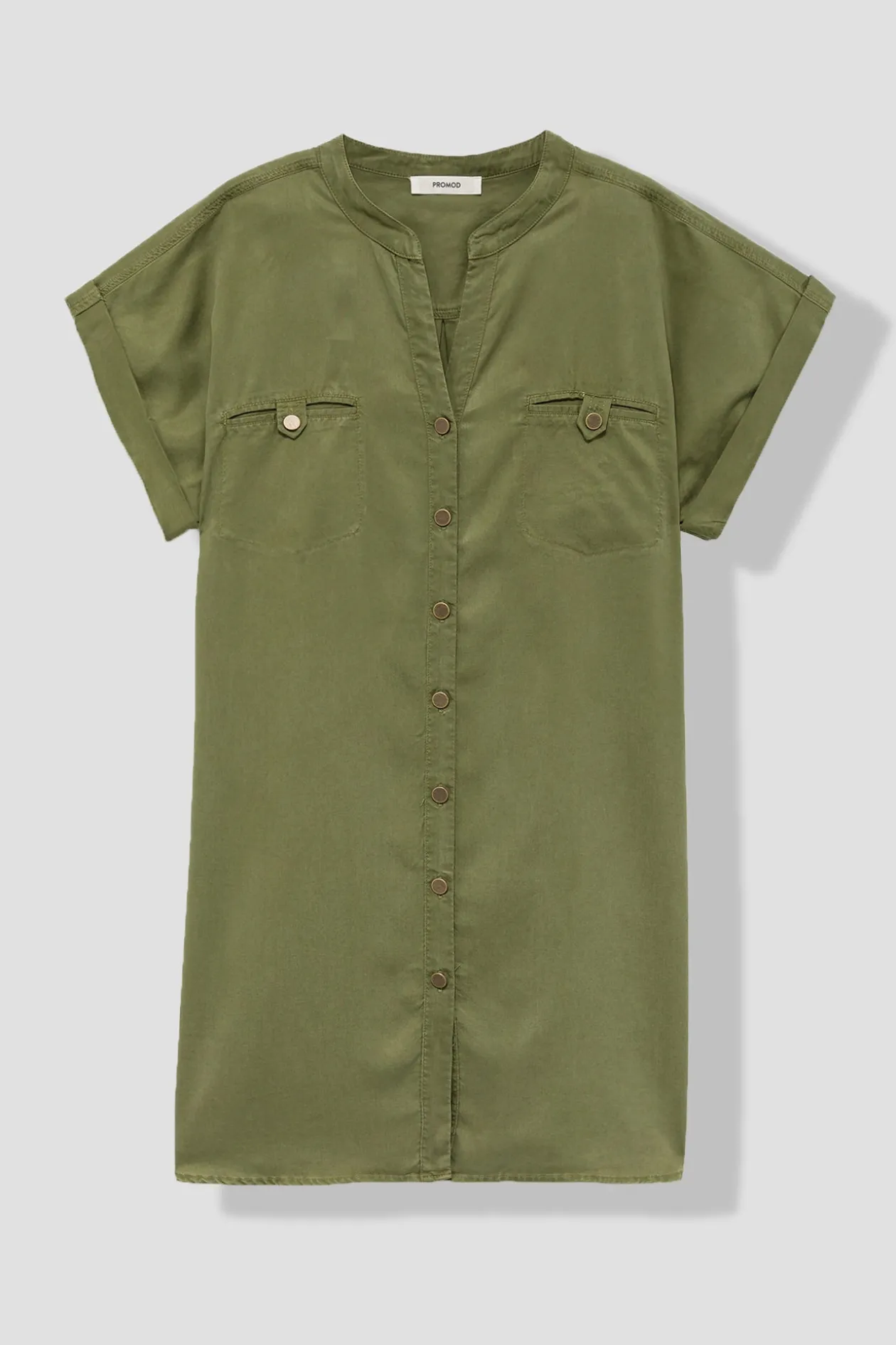 Promod Robe-chemise en lyocell - Kaki Best