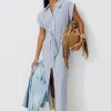 Promod Robe-chemise rayée Femme - Rayé bleu Rayébleu Cheap