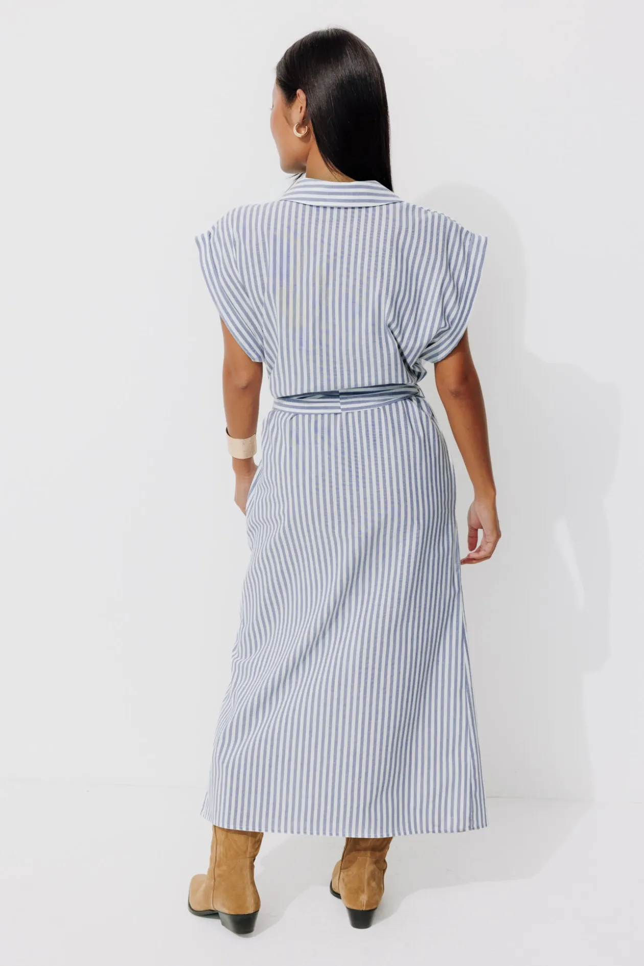 Promod Robe-chemise rayée Femme - Rayé bleu Rayébleu Cheap
