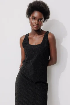 Promod Robe-débardeur à paillettes - Noir Sale