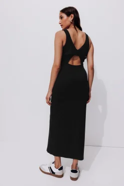 Promod Robe-débardeur côtelée Femme - Noir Best