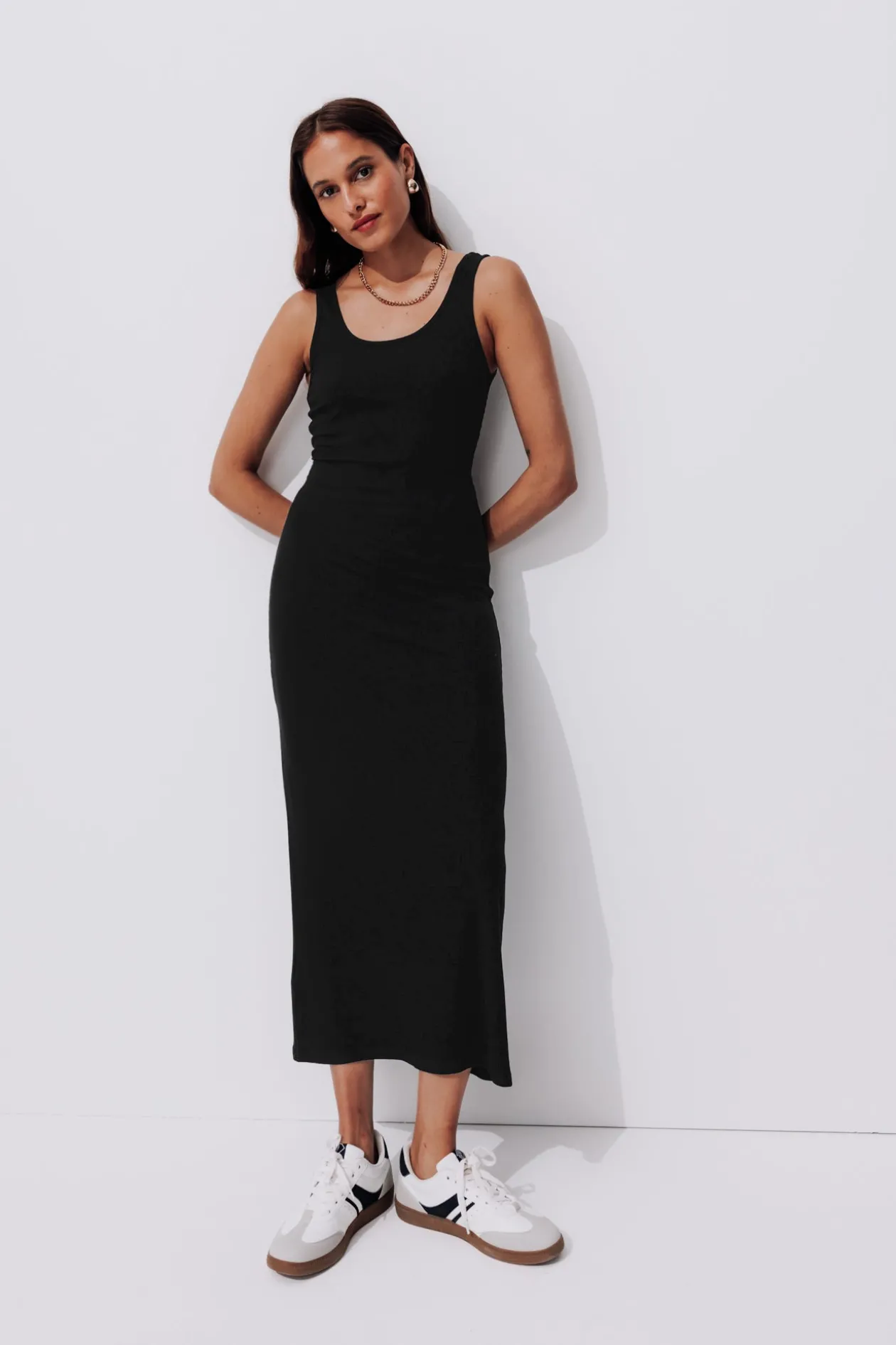 Promod Robe-débardeur côtelée Femme - Noir Best
