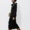 Promod Robe-pull col Bardot Femme - Noir Outlet