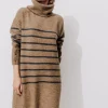 Promod Robe-pull col roulé marinière - Rayé gris Rayégris Online