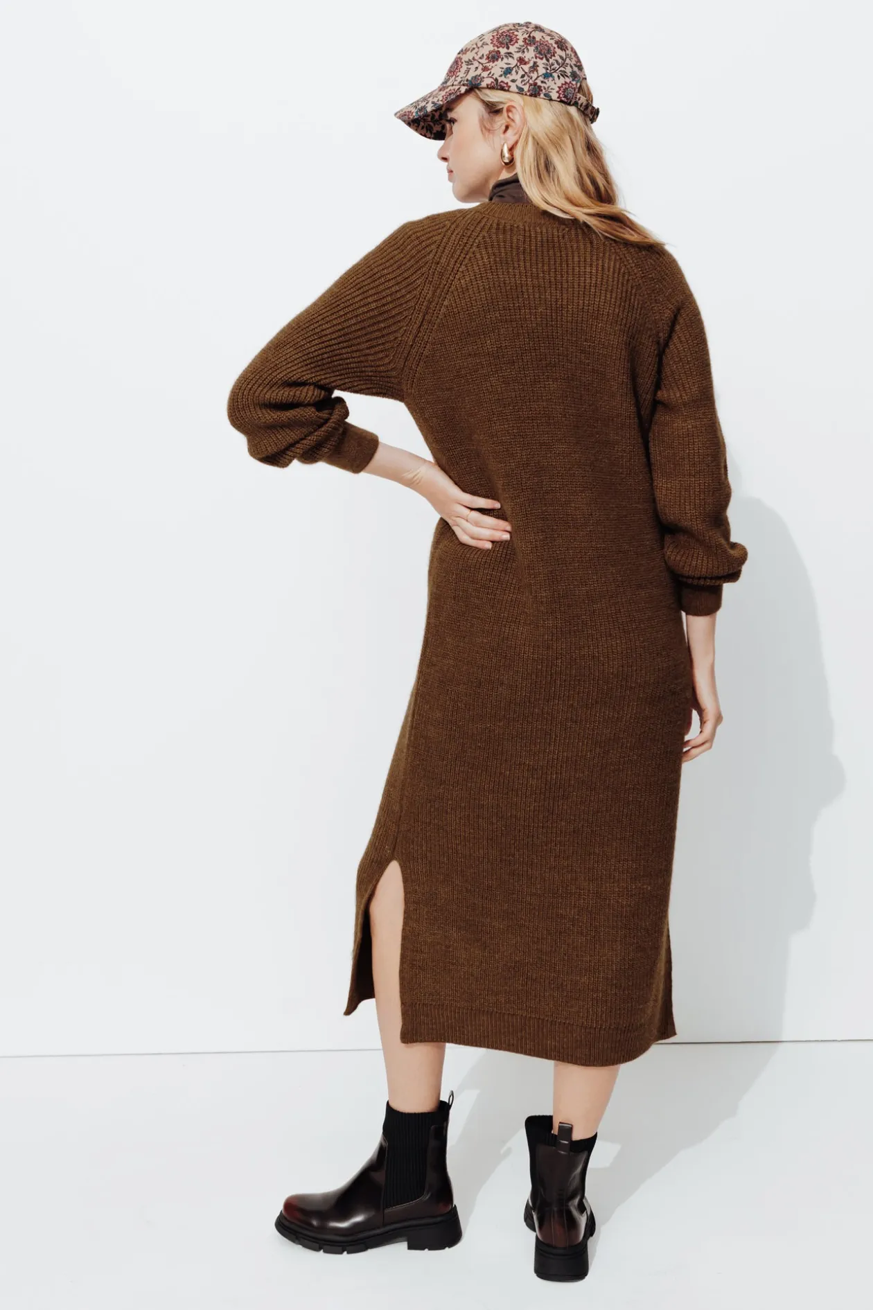 Promod Robe-pull côtelée Femme - Marron Cheap