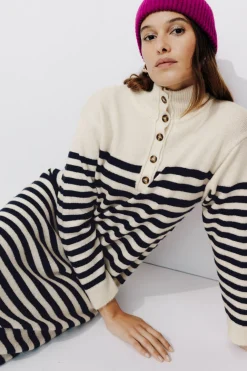 Promod Robe-pull marinière Femme - Rayé écru Rayéécru New
