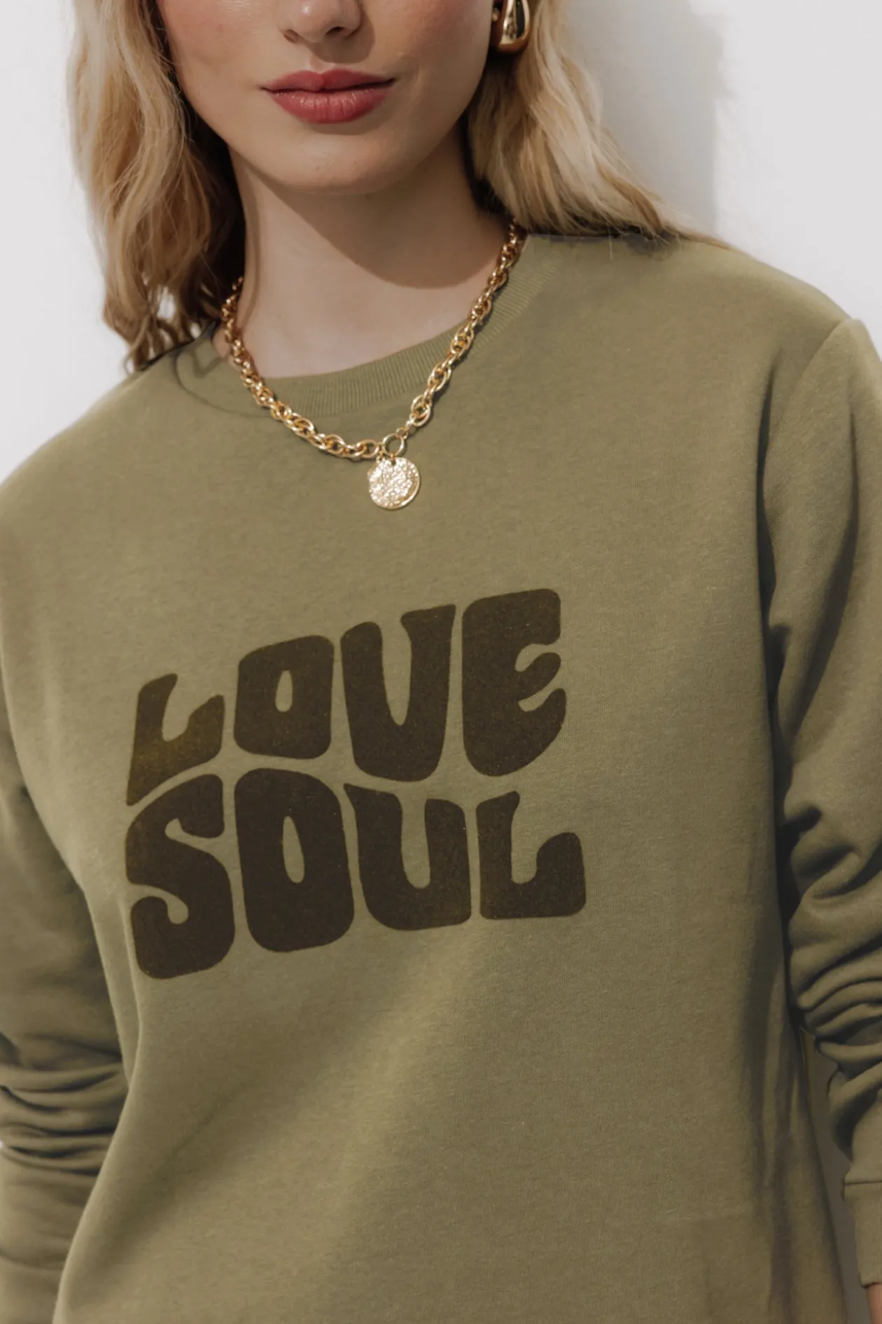 Promod Robe-sweat à message Femme - Kaki Cheap