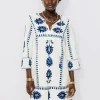Promod Robe-tunique brodée Femme - Ecru Online