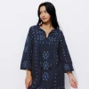Promod Robe-tunique brodée Femme - Marine Store