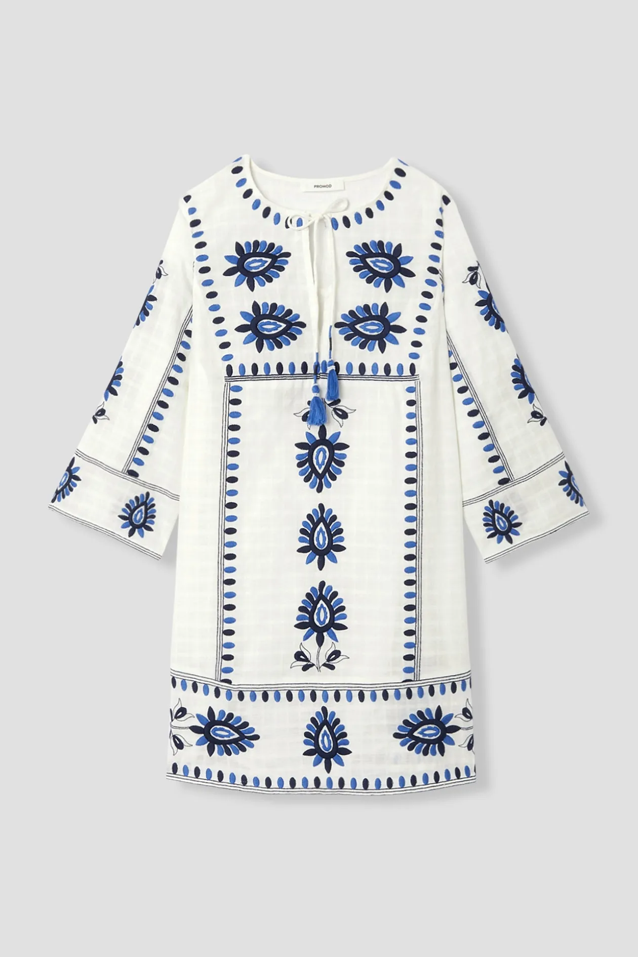 Promod Robe-tunique brodée Femme - Ecru Online
