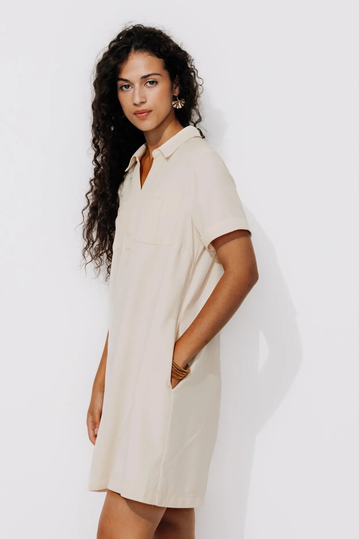 Promod Robe-tunique unie Femme - Ecru Cheap