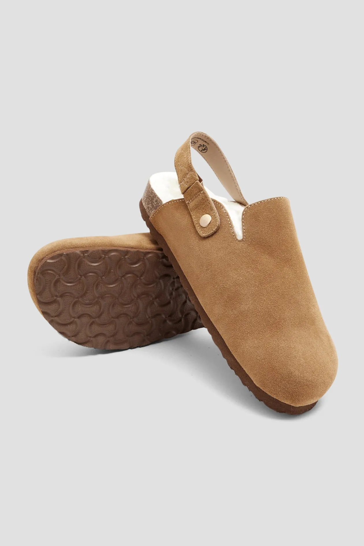 Promod Sabot fourré en moumoute Femme - Camel Fashion
