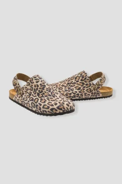 Promod Sabot léopard en cuir Femme - Imprimé camel Imprimécamel Hot