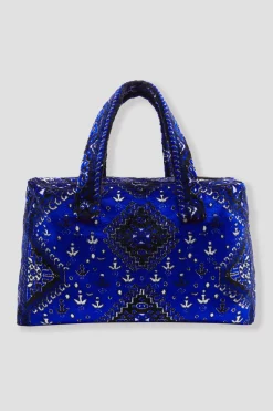 Promod Sac 24H en velours LALLA - Bleu Hot
