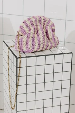 Promod Sac rayé tressé Femme - Imprimé parme Impriméparme Cheap