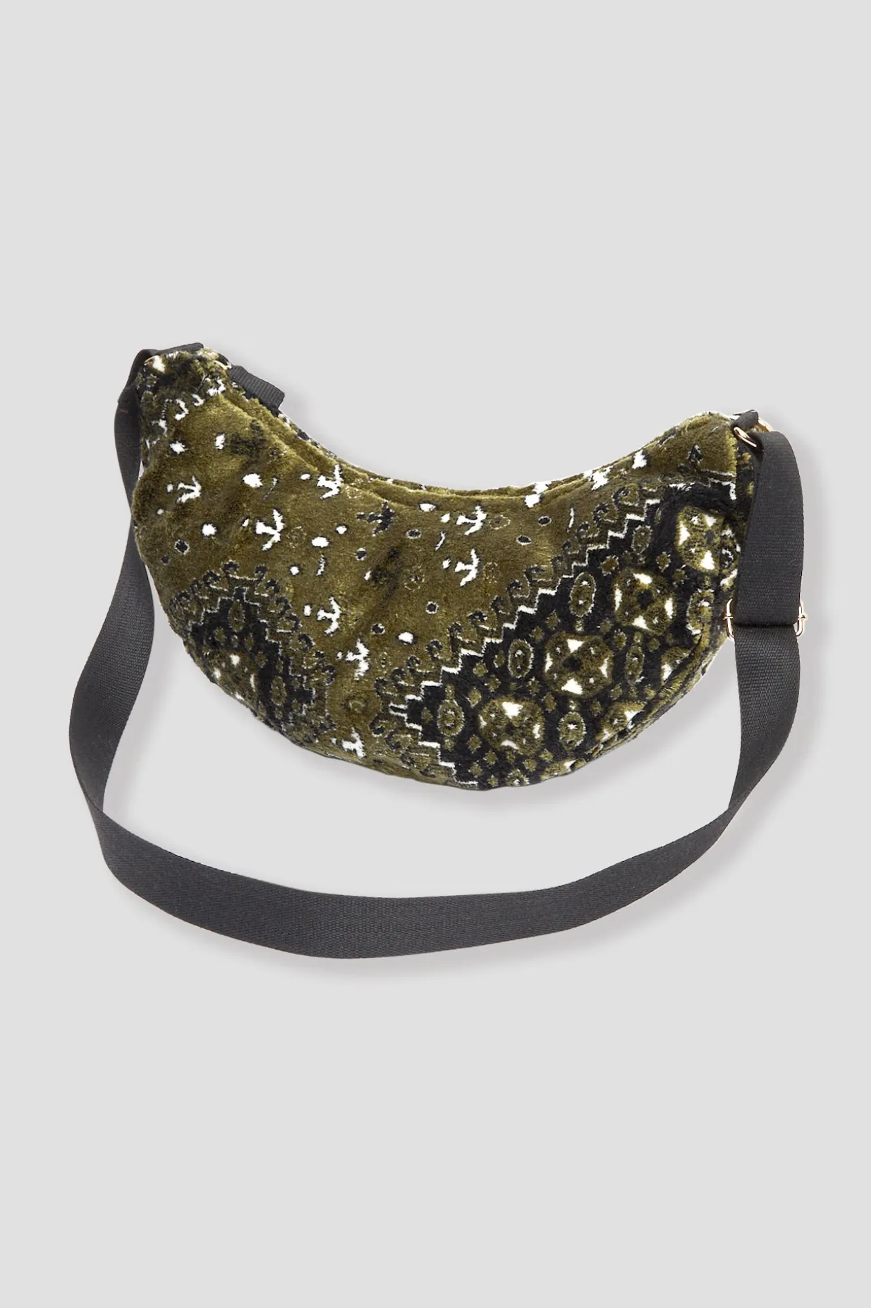 Promod Sac-banane en velours LALLA - Kaki Outlet
