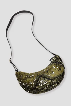 Promod Sac-banane en velours LALLA - Kaki Outlet