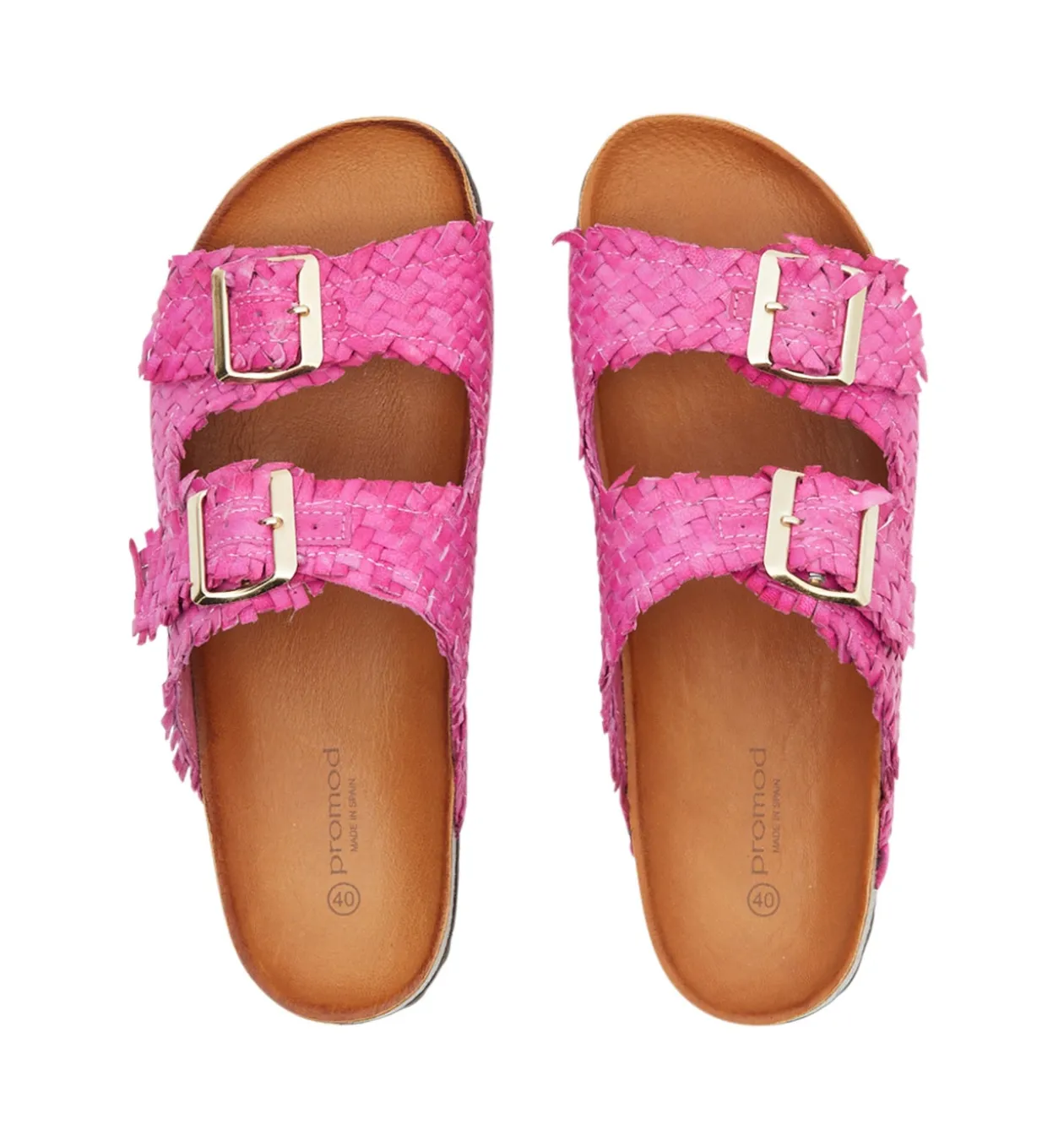Promod Sandales en cuir Femme - Rose Best Sale