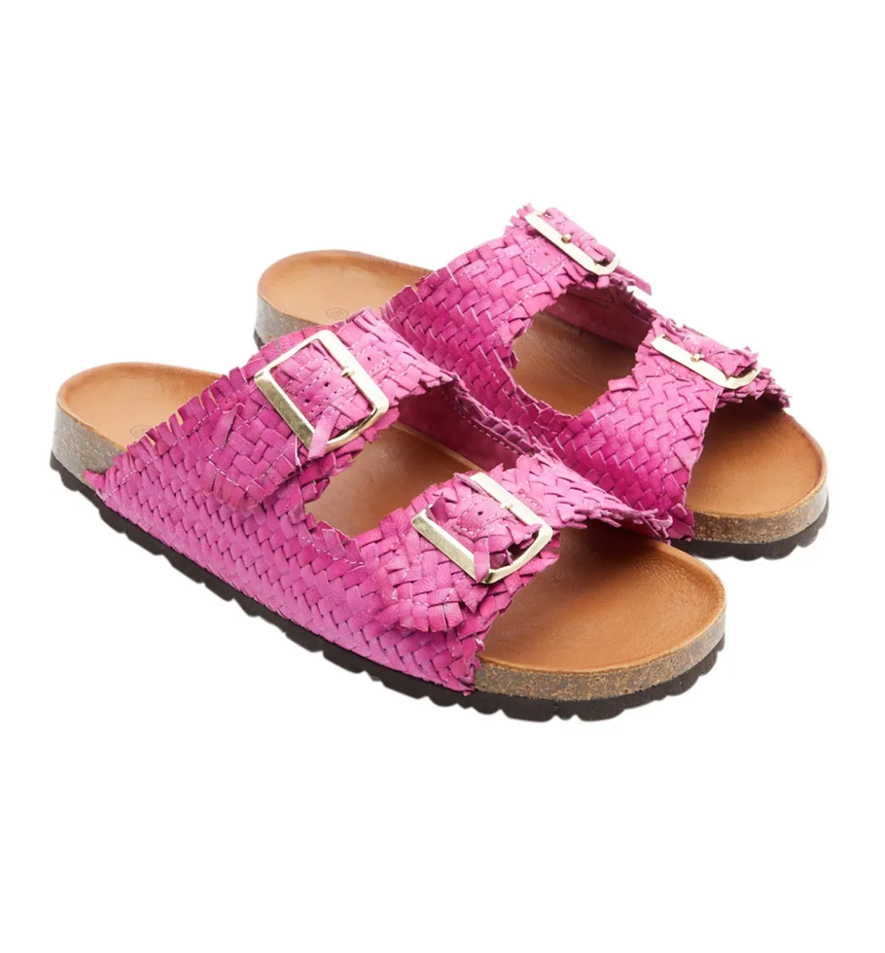 Promod Sandales en cuir Femme - Rose Best Sale