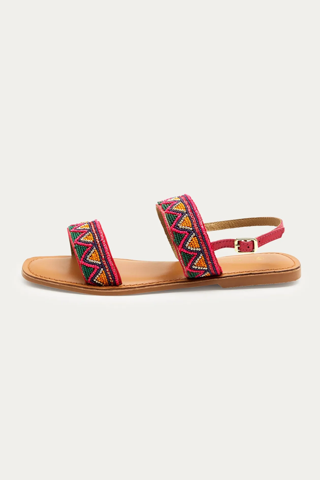Promod Sandales perlées Femme - Framboise Best Sale