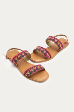 Promod Sandales perlées Femme - Framboise Best Sale