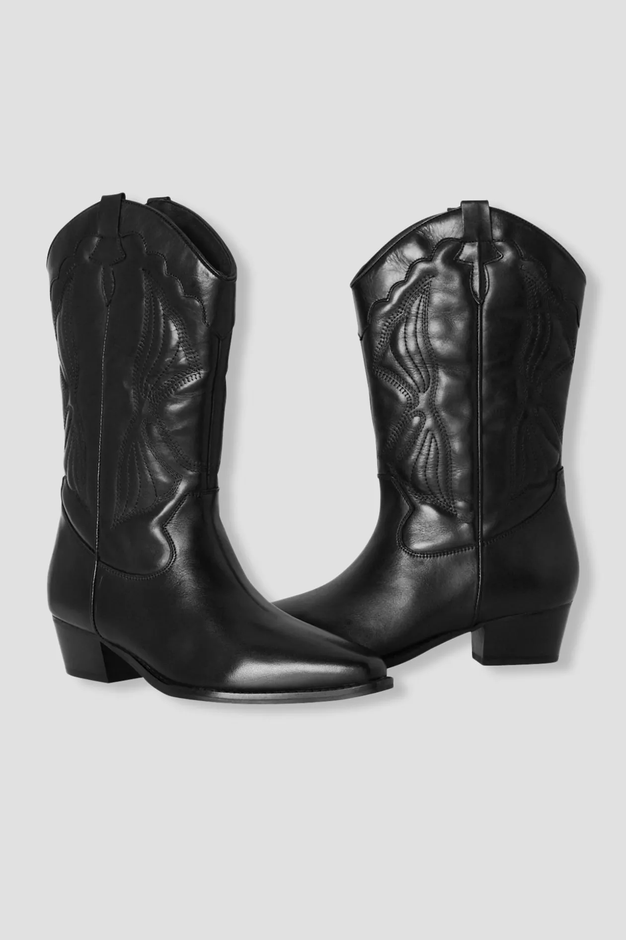 Promod Santiags en cuir Femme - Noir Shop
