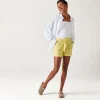 Promod Short à pinces + ceinture - Jaune Hot