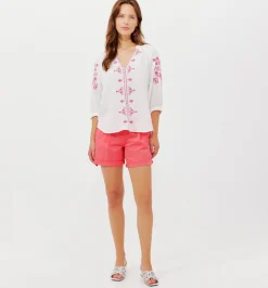 Promod Short à pinces + ceinture - Rose Outlet