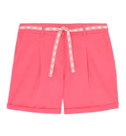 Promod Short à pinces + ceinture - Rose Outlet