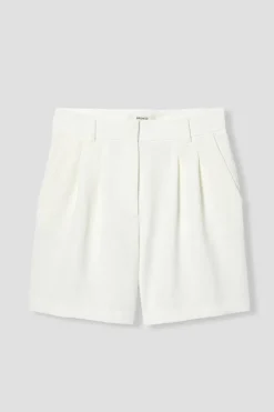 Promod Short à pinces uni Femme - Ecru Clearance