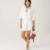 Promod Short ananas taille haute - Ecru Best Sale