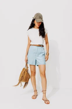 Promod Short blue jean en lyocell - Jean clair Jeanclair New