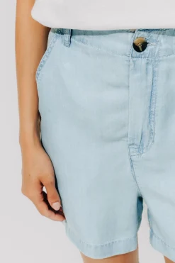 Promod Short blue jean en lyocell - Jean clair Jeanclair New