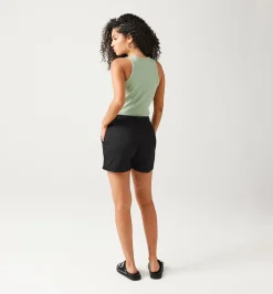 Promod Short en coton satin Femme - Noir Best