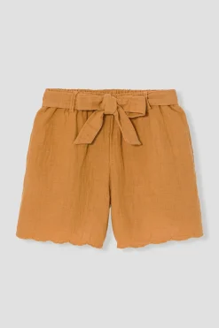 Promod Short en gaze de coton Femme - Ocre Flash Sale