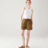 Promod Short en lyocell Femme - Marron Best Sale